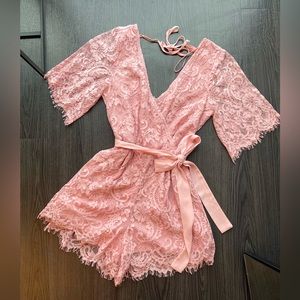 Francesca’s pink lace romper size small